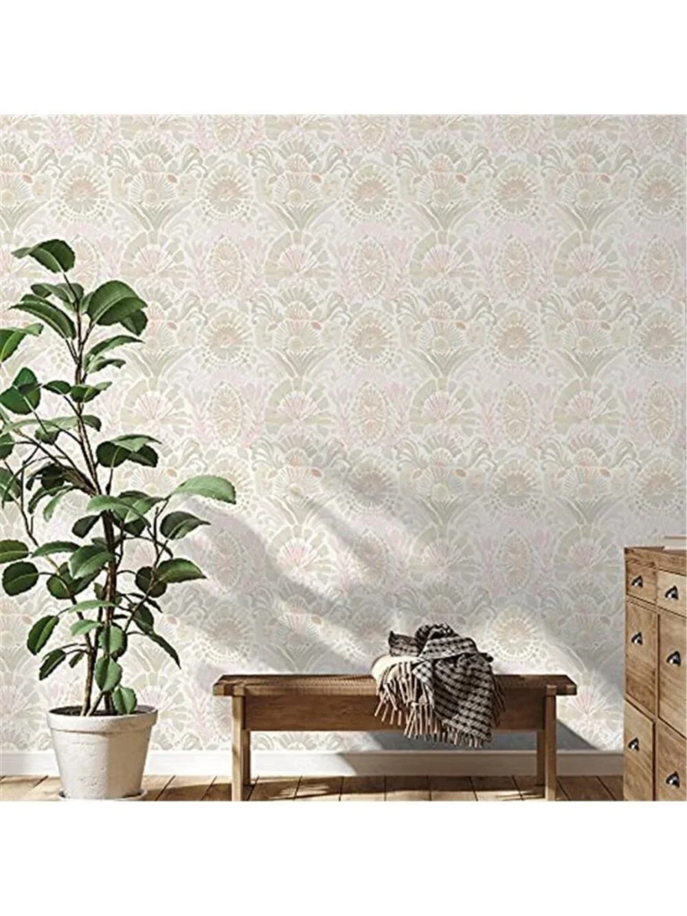 Peel and Stick Bohemian Floral Removable Wallpaper Pink Watercolor Accent Wall